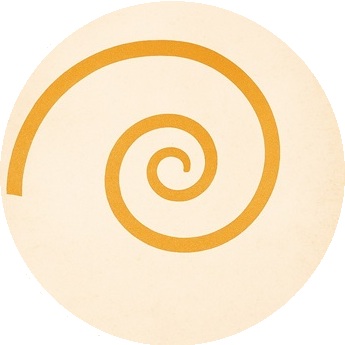 sprial on orange background