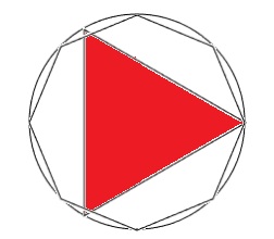 triangle and octogon inside a circle