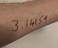 An irrational pi tattoo on my arm