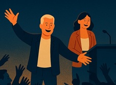 Mr Madley and his wife on stage