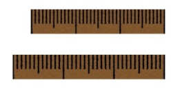 Yard sticks - one longer than the other